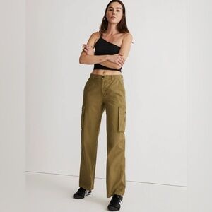 Madewell Olive Green Straight Cargo Pants Women’s Size 29 Side Pockets